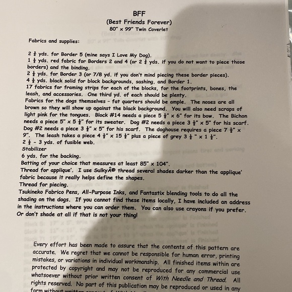 Quilt pattern. “ Best friends forever” from With Needle and Thread - Picture 3 of 8